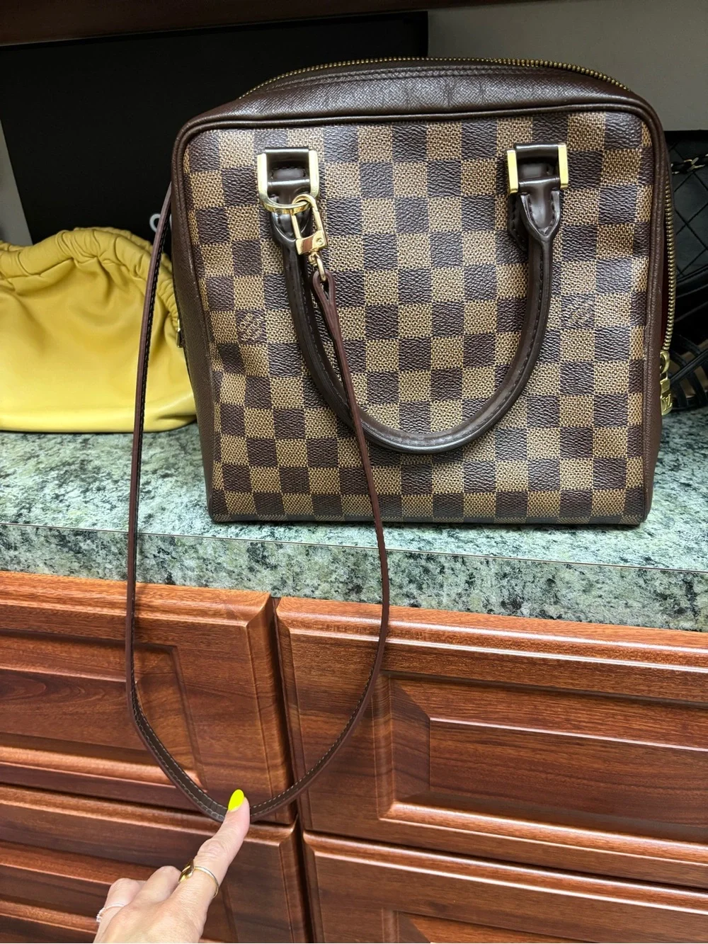 Louis Vuitton Brown Damier Canvas Satchel amazing shape!